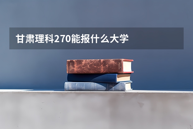 甘肃理科270能报什么大学