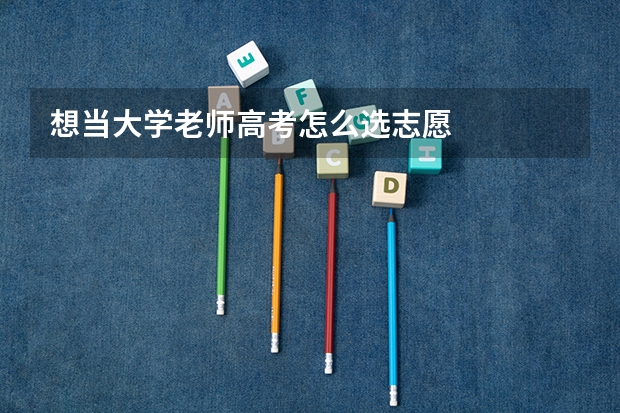 想当大学老师高考怎么选志愿