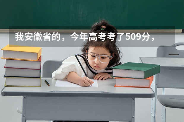 我安徽省的，今年高考考了509分，我是文科生，比二本线高8分，请问我能在安徽省内上哪些比较好的学校？