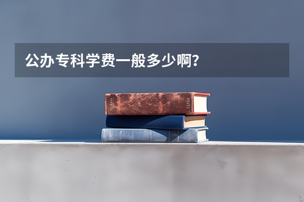 公办专科学费一般多少啊？