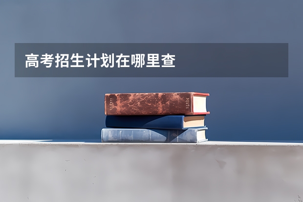 高考招生计划在哪里查