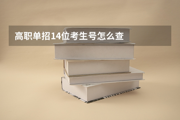 高职单招14位考生号怎么查