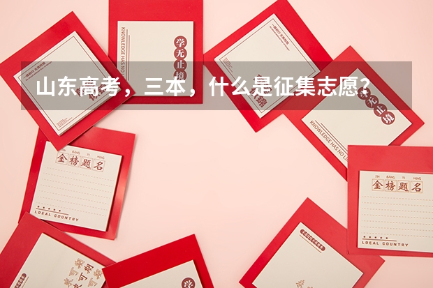 山东高考，三本，什么是征集志愿？