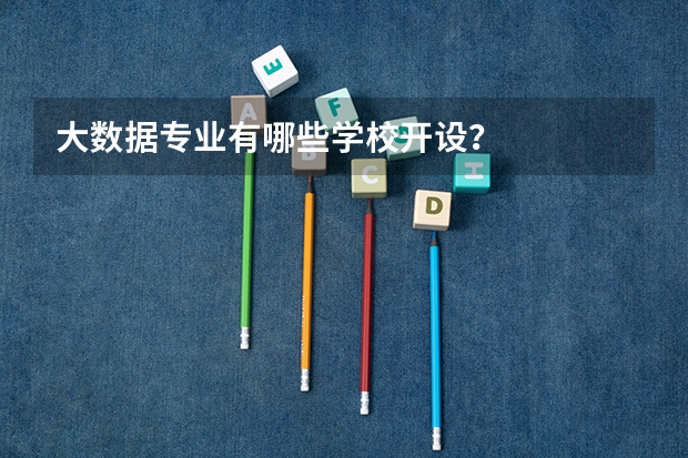 大数据专业有哪些学校开设？