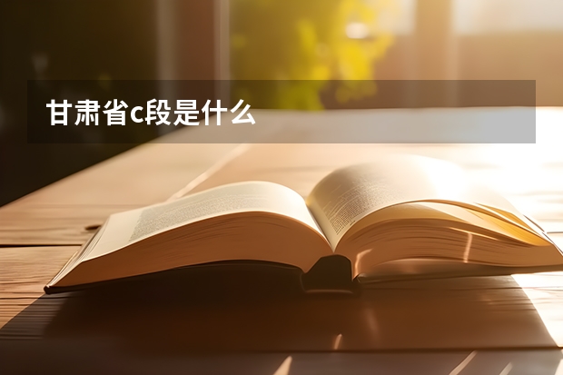 甘肃省c段是什么