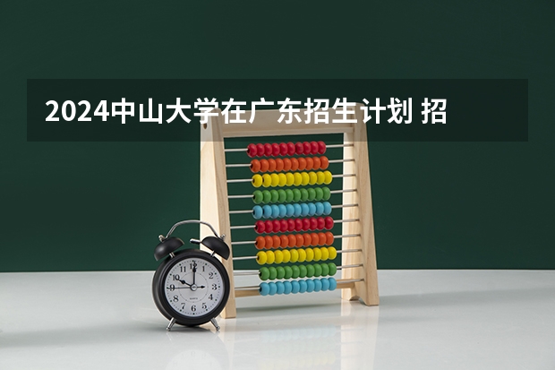 2024中山大学在广东招生计划 招多少人