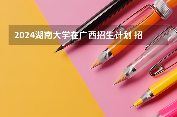 2024湖南大学在广西招生计划 招多少人