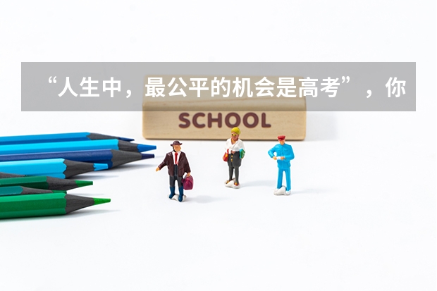 “人生中，最公平的机会是高考”，你认同这句话吗？