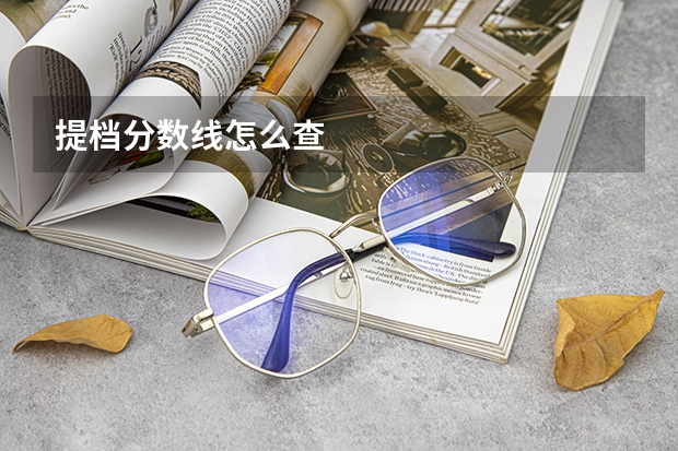 提档分数线怎么查