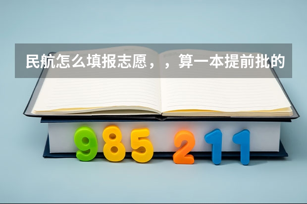 民航怎么填报志愿,,算一本提前批的吗??