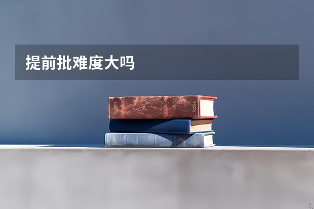 提前批难度大吗