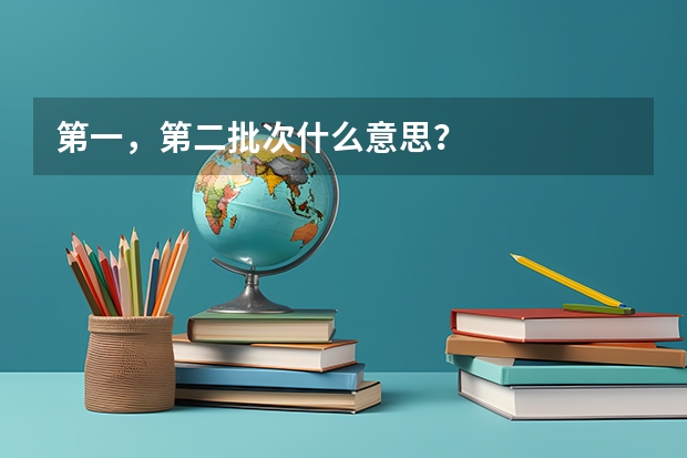 第一,第二批次什么意思?