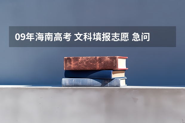 09年海南高考 文科填报志愿 急问!!!!!!!!(海南新高考怎样报志愿)