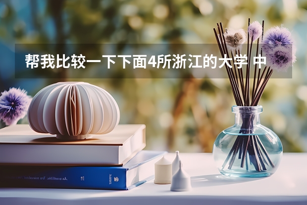 帮我比较一下下面4所浙江的大学 中国财经类大学排名及招生信息!