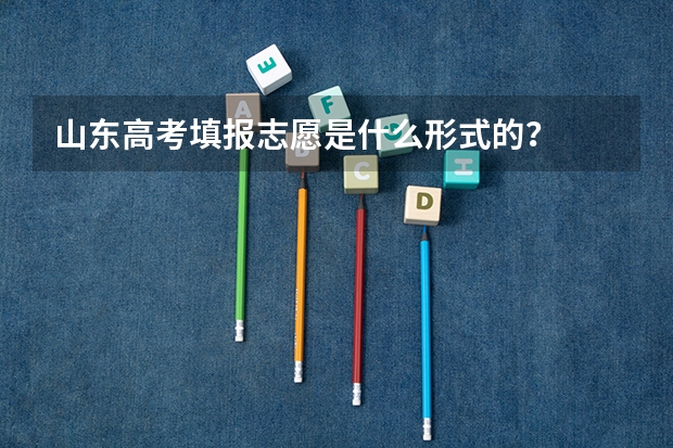 山东高考填报志愿是什么形式的?