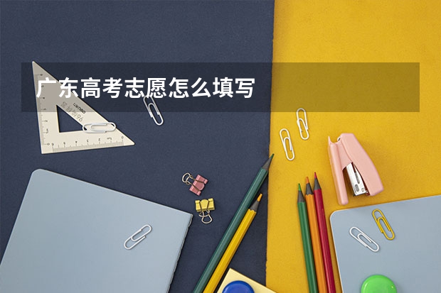广东高考志愿怎么填写