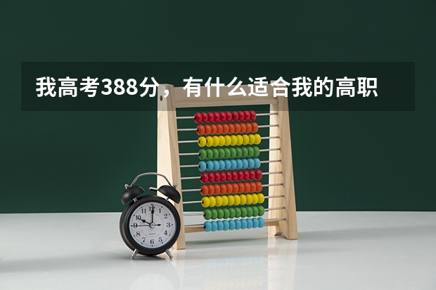 我高考388分,有什么适合我的高职和专业