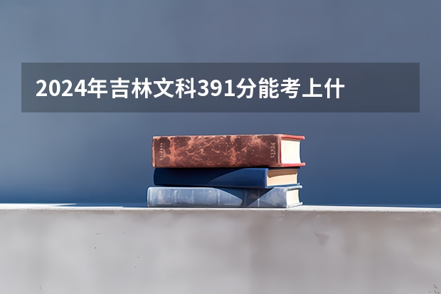 2024年吉林文科391分能考上什么大学?