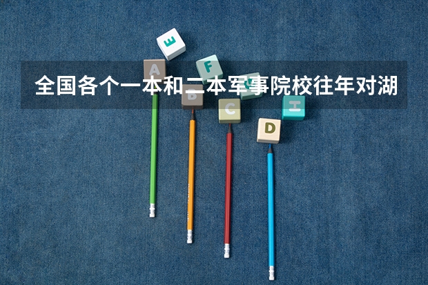 全国各个一本和二本军事院校往年对湖南地区的招生分数线是多少?