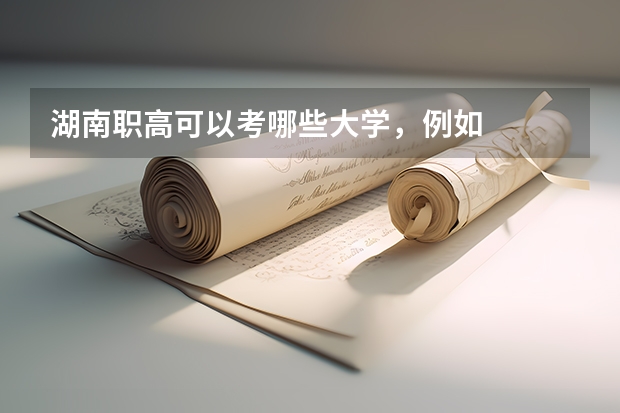 湖南职高可以考哪些大学,例如
