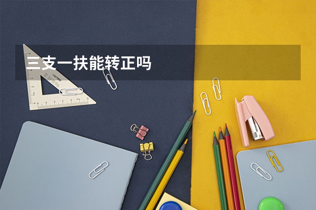 三支一扶能转正吗