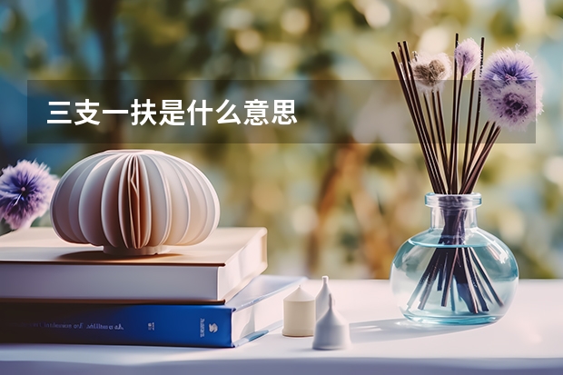 三支一扶是什么意思