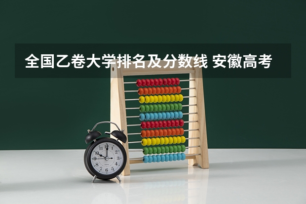 全国乙卷大学排名及分数线 安徽高考分数线排名