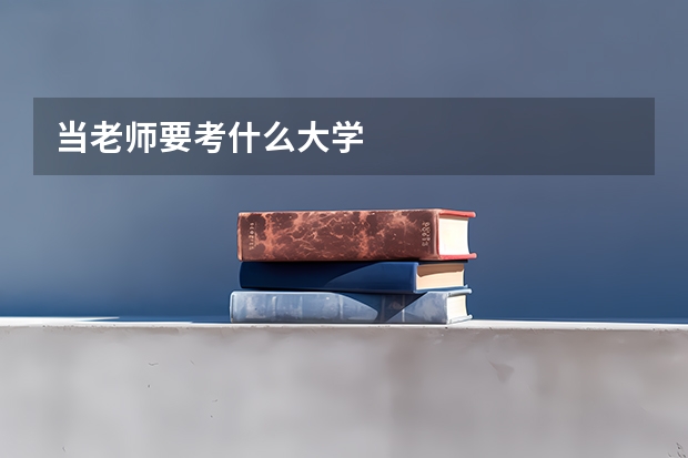 当老师要考什么大学