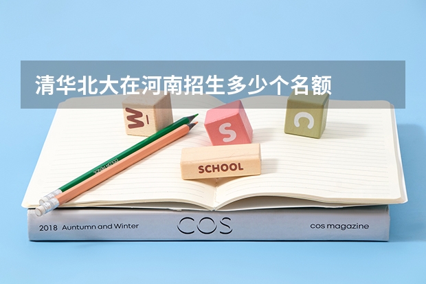 清华北大在河南招生多少个名额
